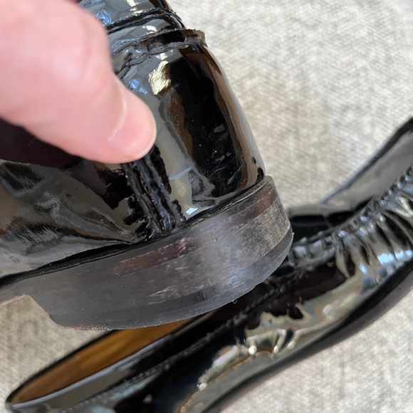 COLE HAAN Black Patent Leather Penny Loafers Academia Office Preppy - Picture 16 of 16